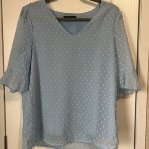 Light Blue Textured Blouse